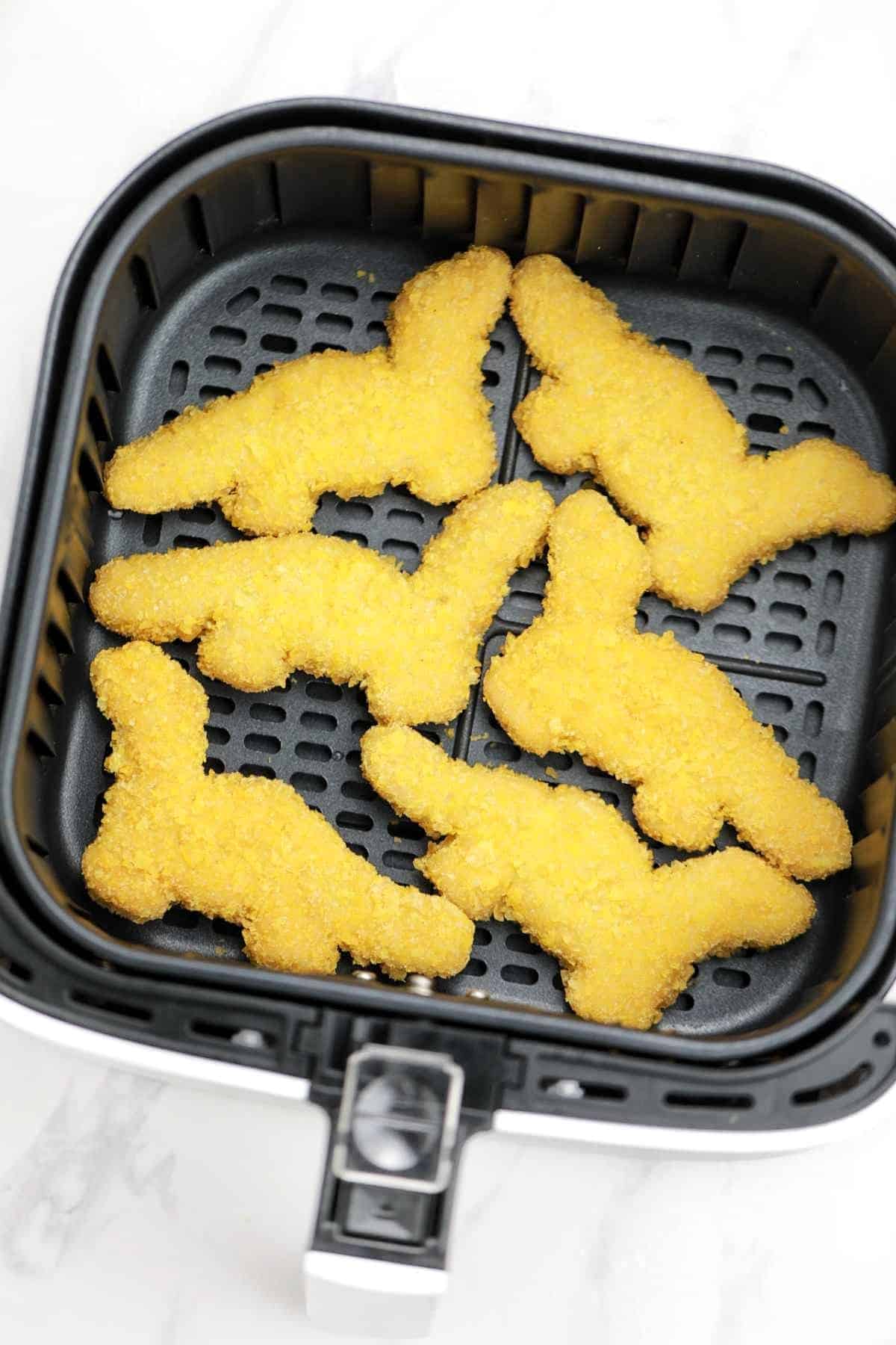 arranged in the air fryer basket in a single layer.